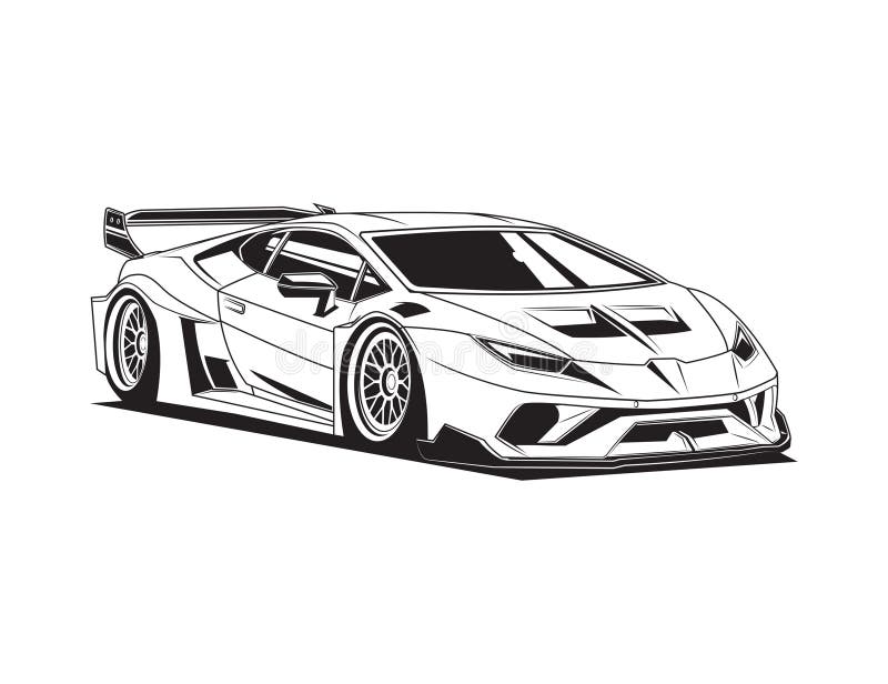Coloring page super car illustration design graphic vector idea stock vector