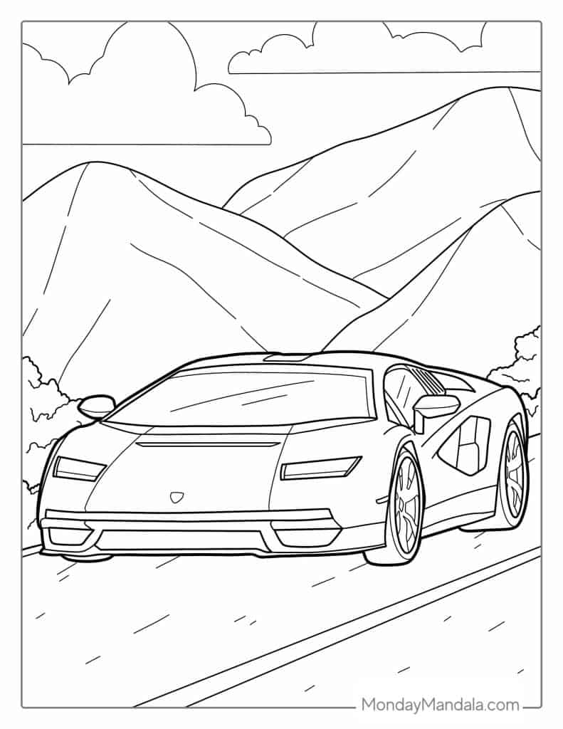 Lamborghini coloring pages free pdf printables