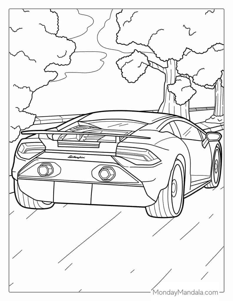 Lamborghini coloring pages free pdf printables