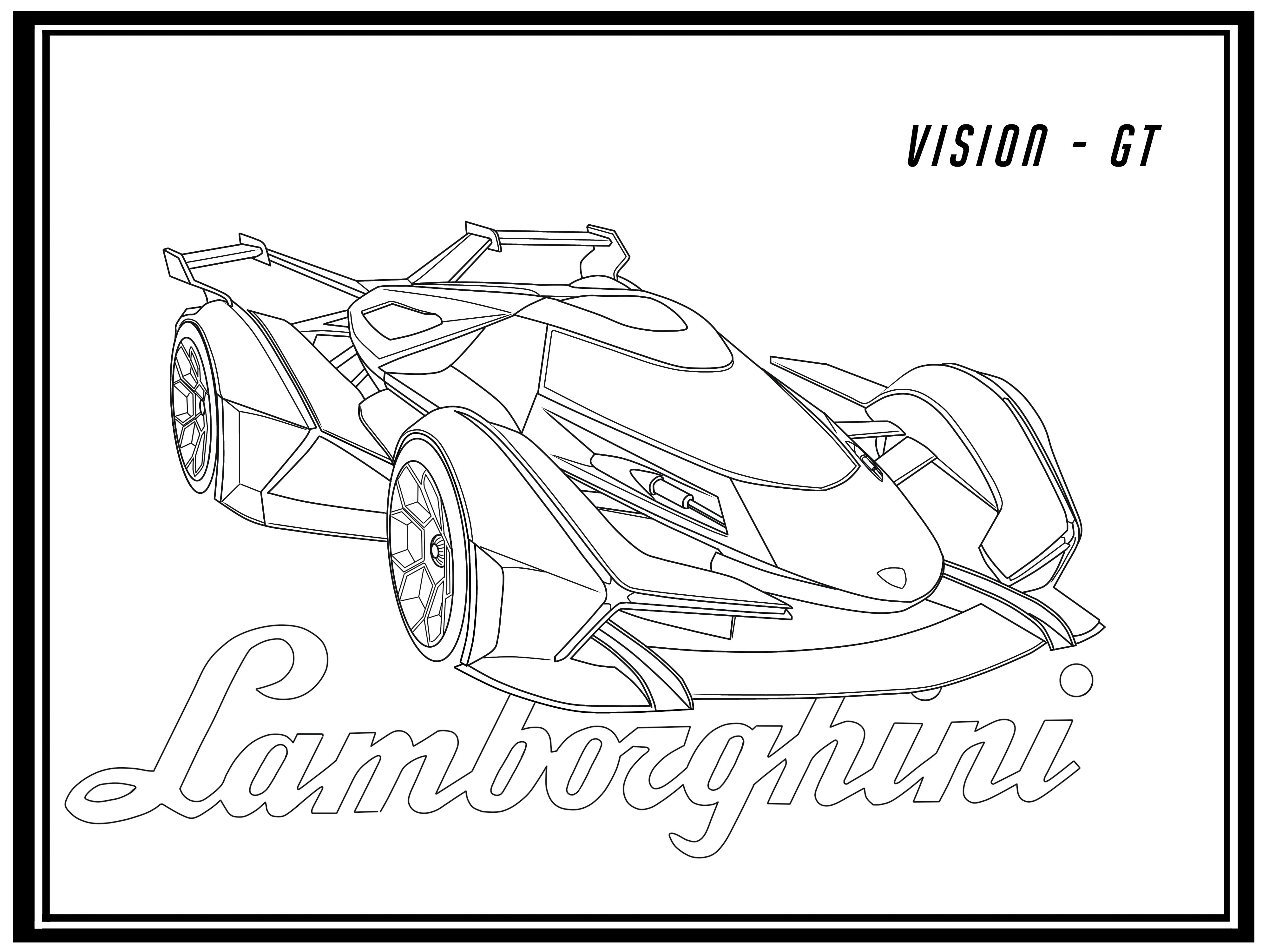 Draw awesome supercar coloring page for your children by rusdiantos