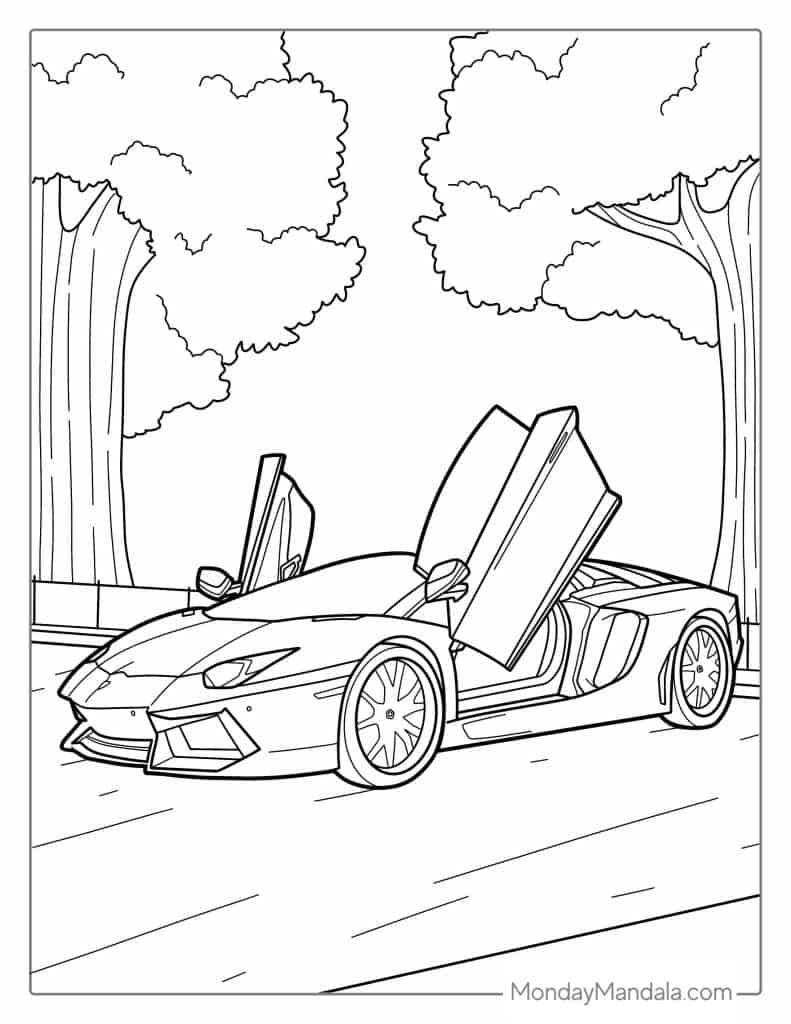 Lamborghini coloring pages free pdf printables