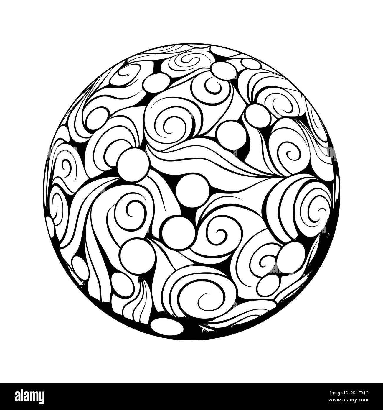 Ball coloring page for kids stock vector image art