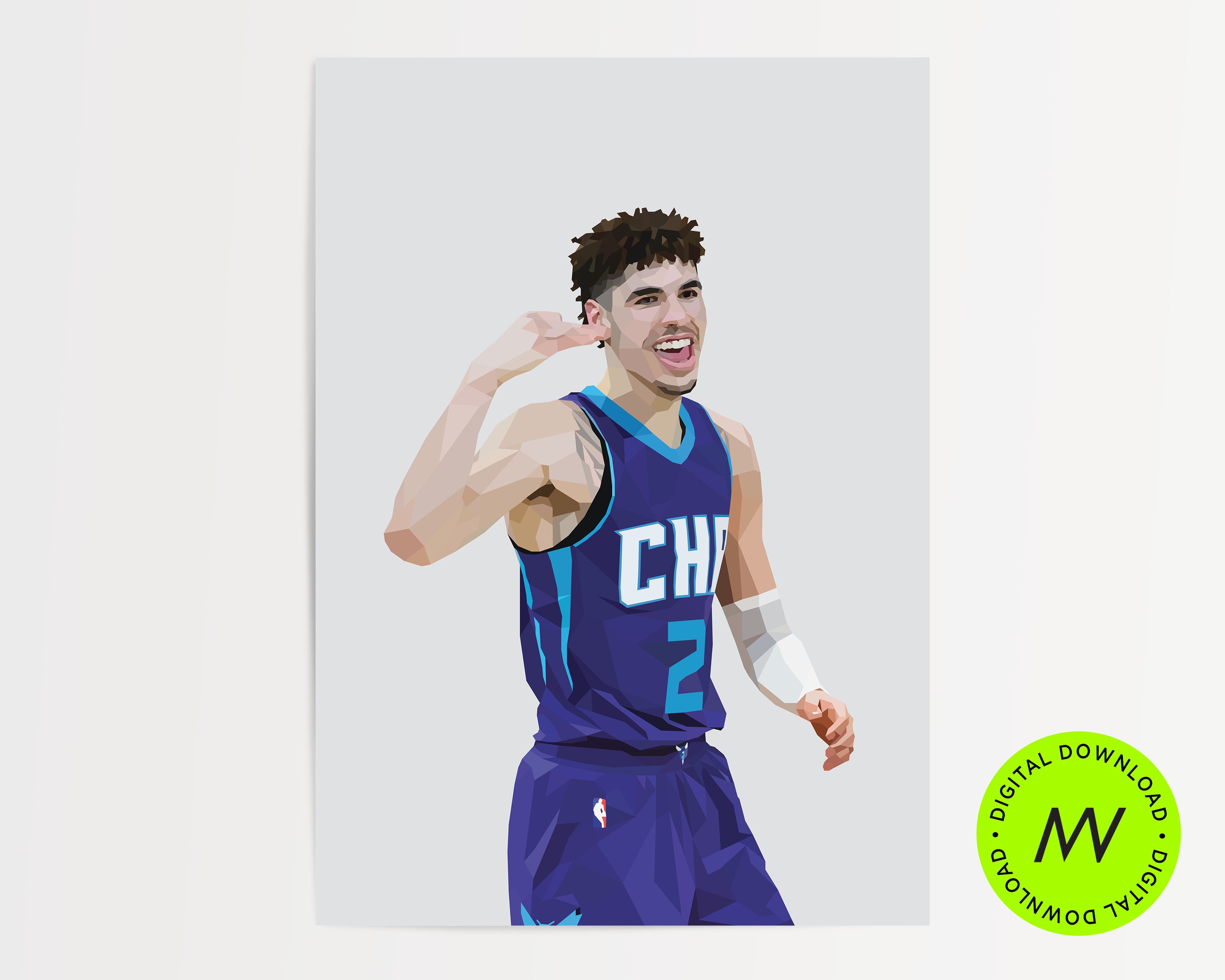 Lamelo ball illustration digital file printable art basketball illustration digital art