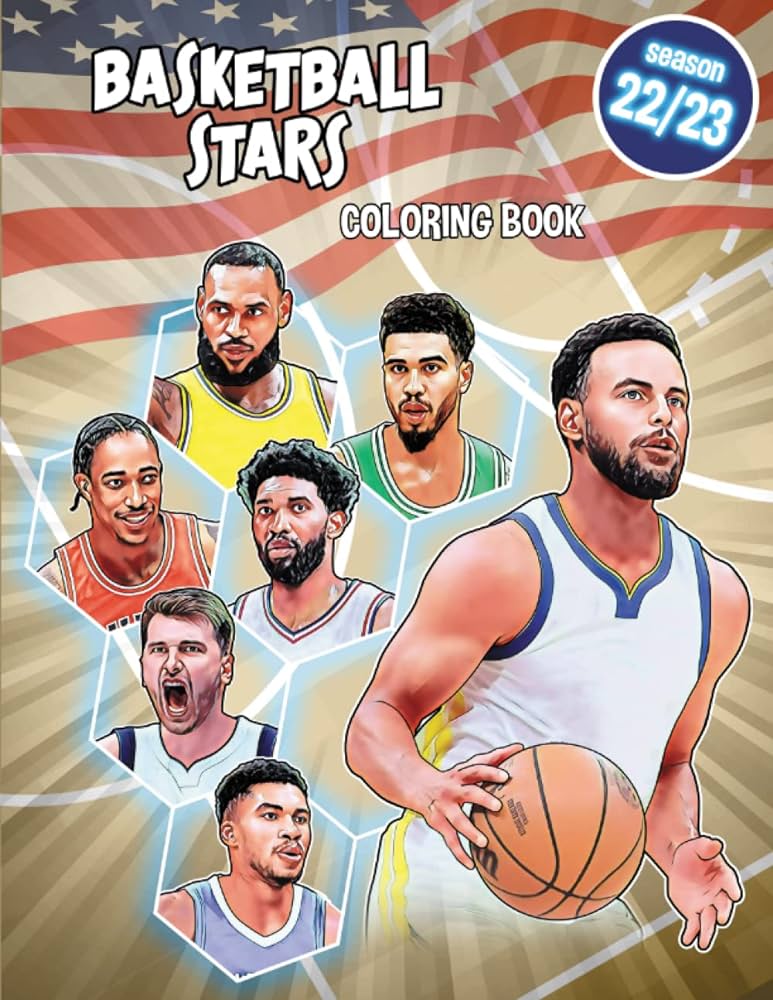 Basketball stars coloring book the best players of the moment books goaloring books