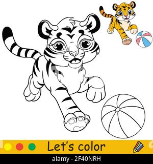 Ball coloring page for kids stock vector image art