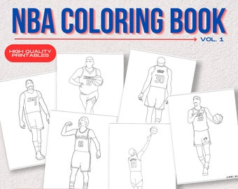 Nba basketball coloring book vol high quality printable pages to color digital coloring book digital download