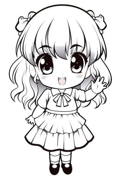 Premium vector anime coloring page