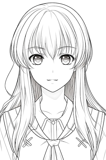 Premium vector anime coloring page