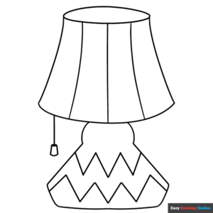 Lamp coloring page easy drawing guides