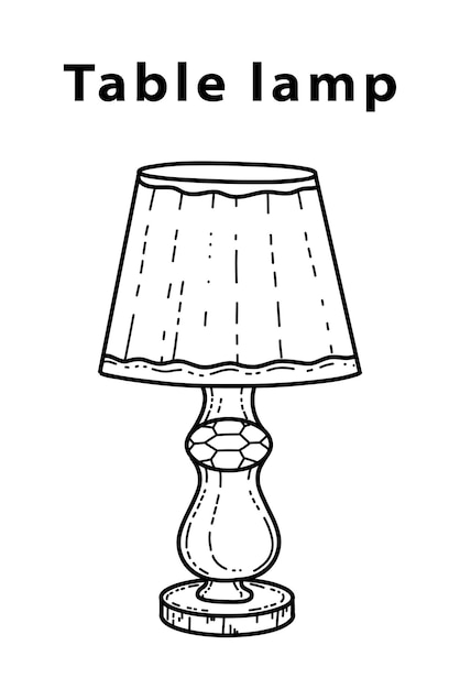 Lamp coloring page vectors illustrations for free download