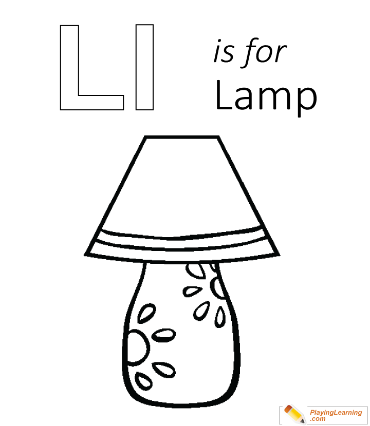 L is for lamp coloring page free l is for lamp coloring page