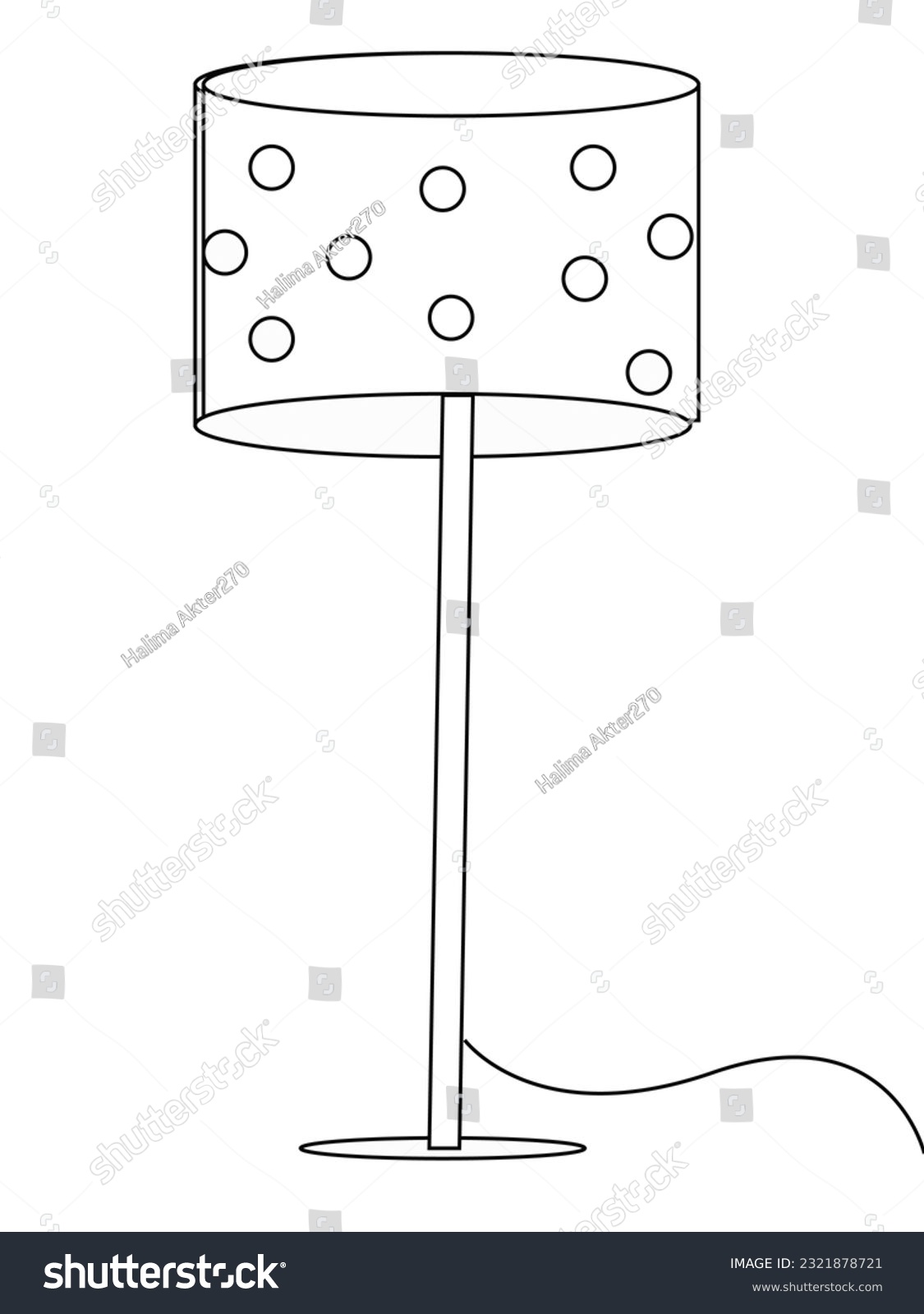 Beautiful stand lamp coloring pages stock illustration