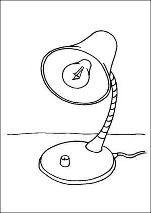 Desk lamp coloring page