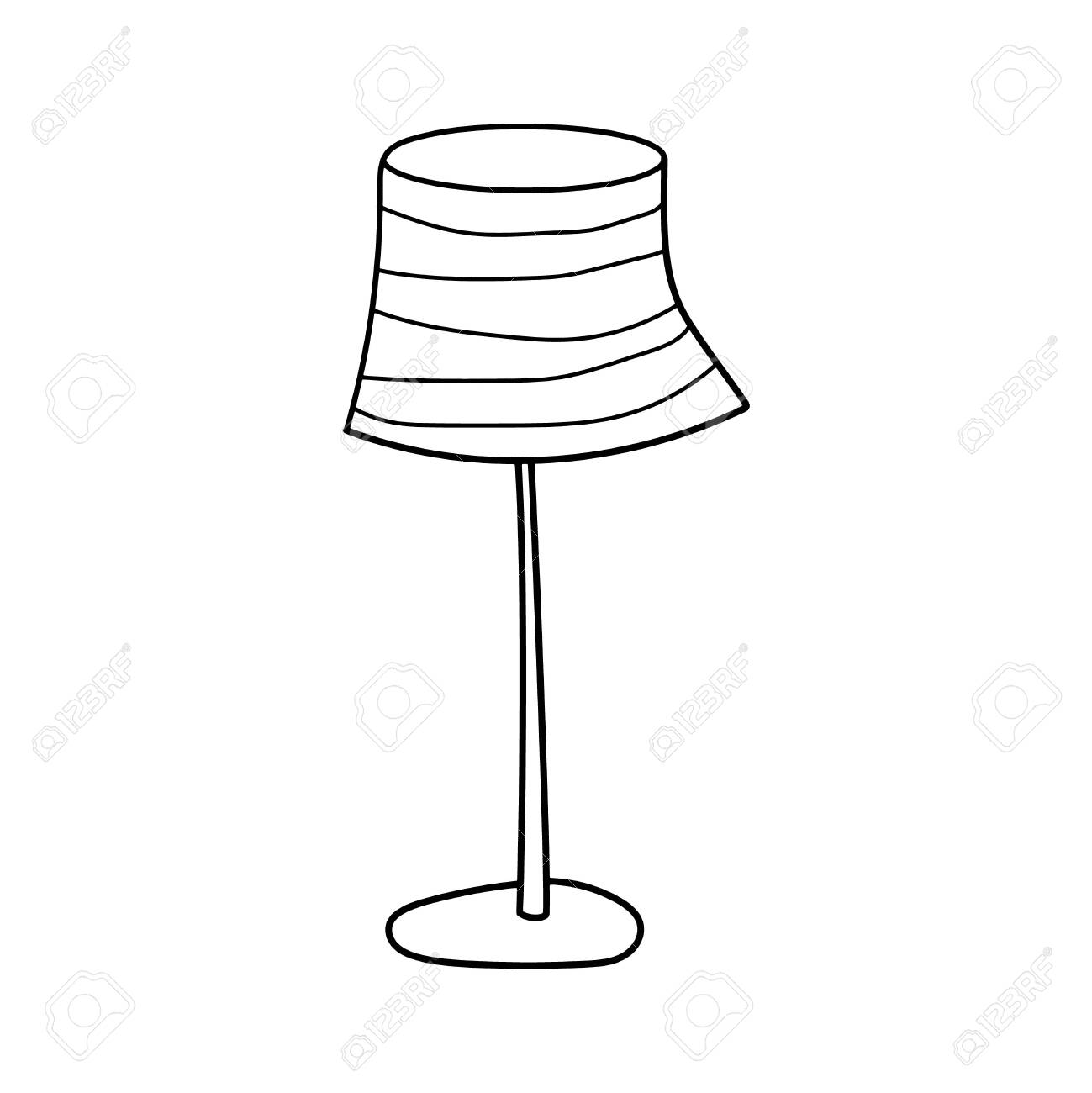 Line art coloring book table lamp doodle royalty free svg cliparts vectors and stock illustration image