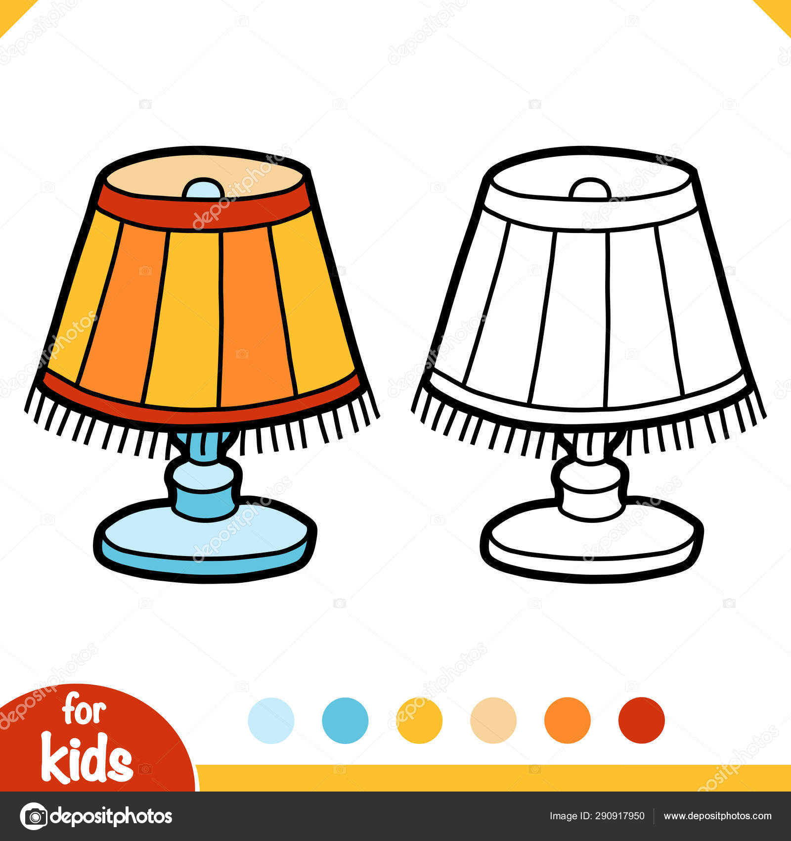 Coloring book reading lamp with lampshad stock vector by ksenyasavva