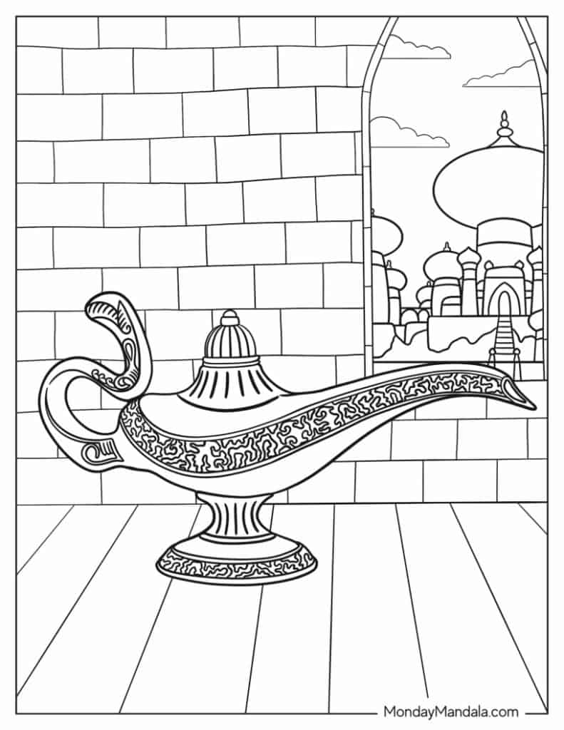 Aladdin jasmine coloring pages free pdf printables