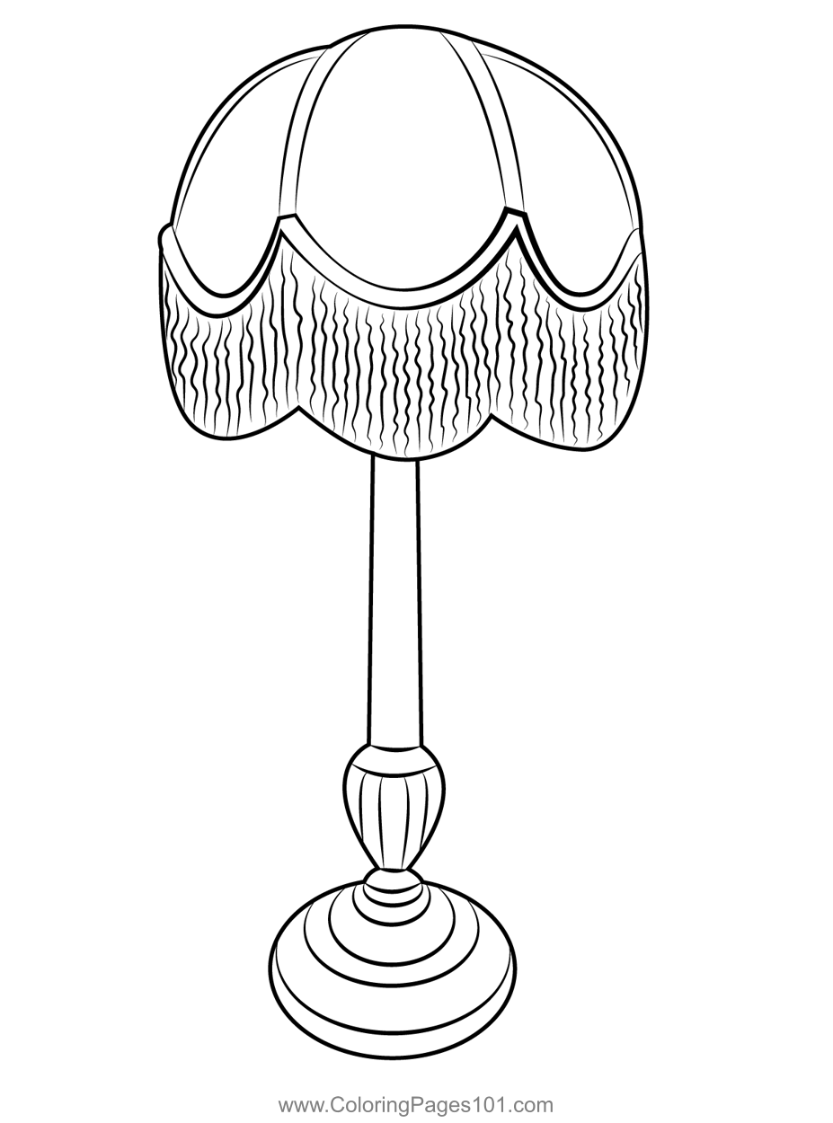 Old lamp coloring page for kids