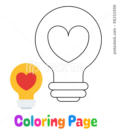 Coloring page with lamp for kids