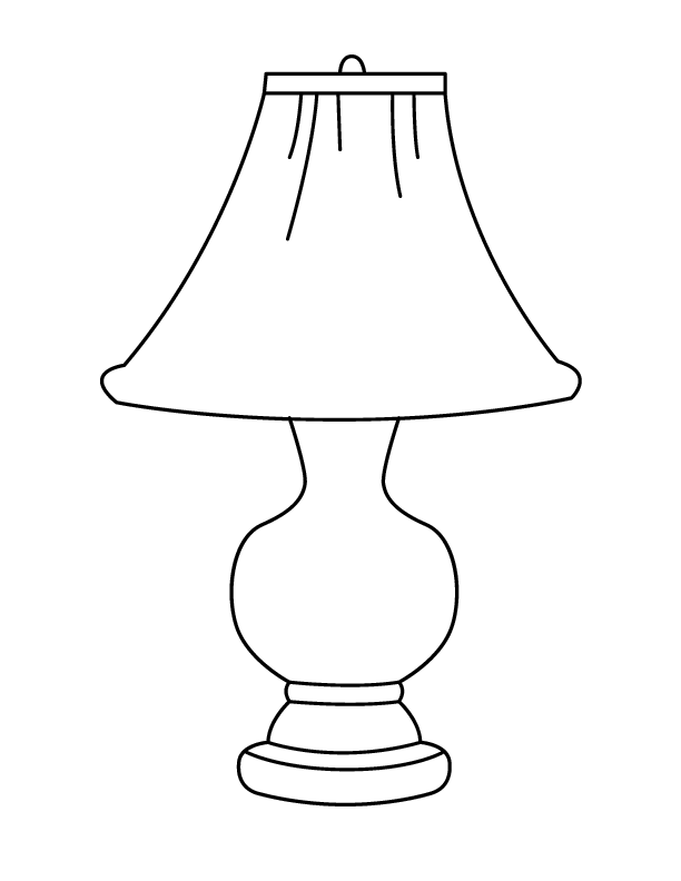 Colouring picture of lamp