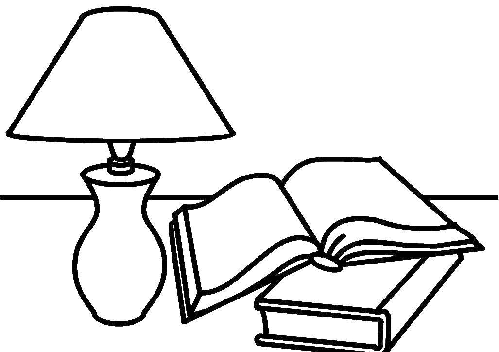 Online coloring pages object coloring page books and lamp the objects