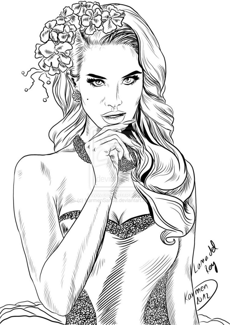 Lana del rey ldr art pop art girl coloring book art steampunk coloring book