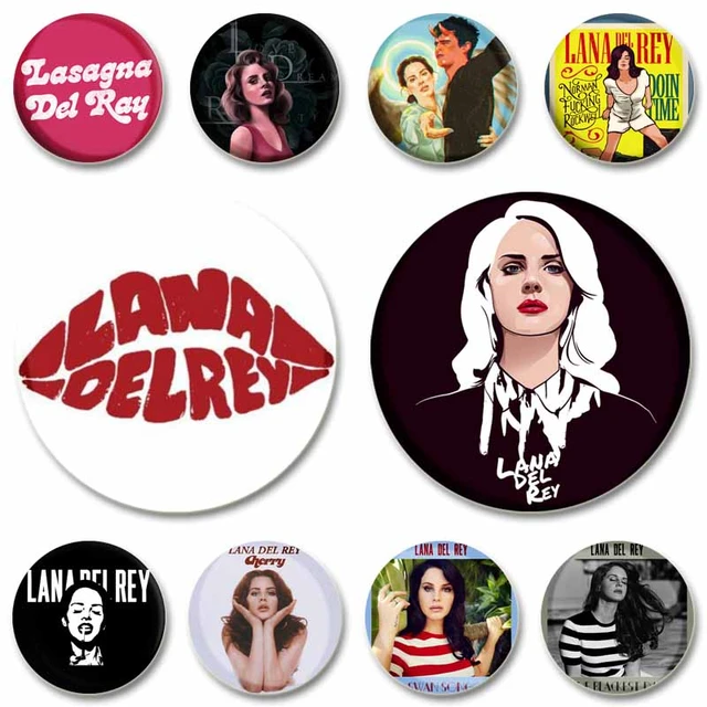 Lana rey backpack pins lana del rey cartoon metal badges del rey jewelry accessory