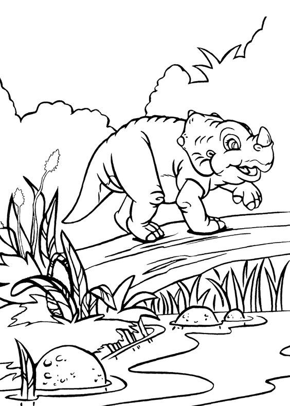 Cera dinosaur from land before time coloring pages for kids printable free