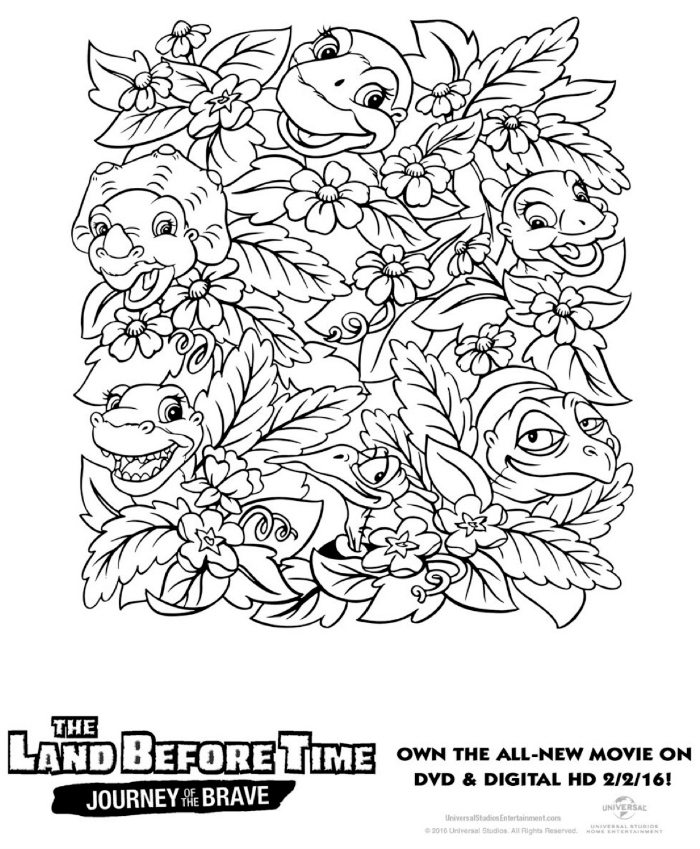 Free printable land before time coloring page