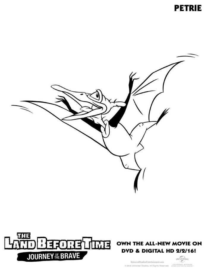 Free land before time petrie coloring page