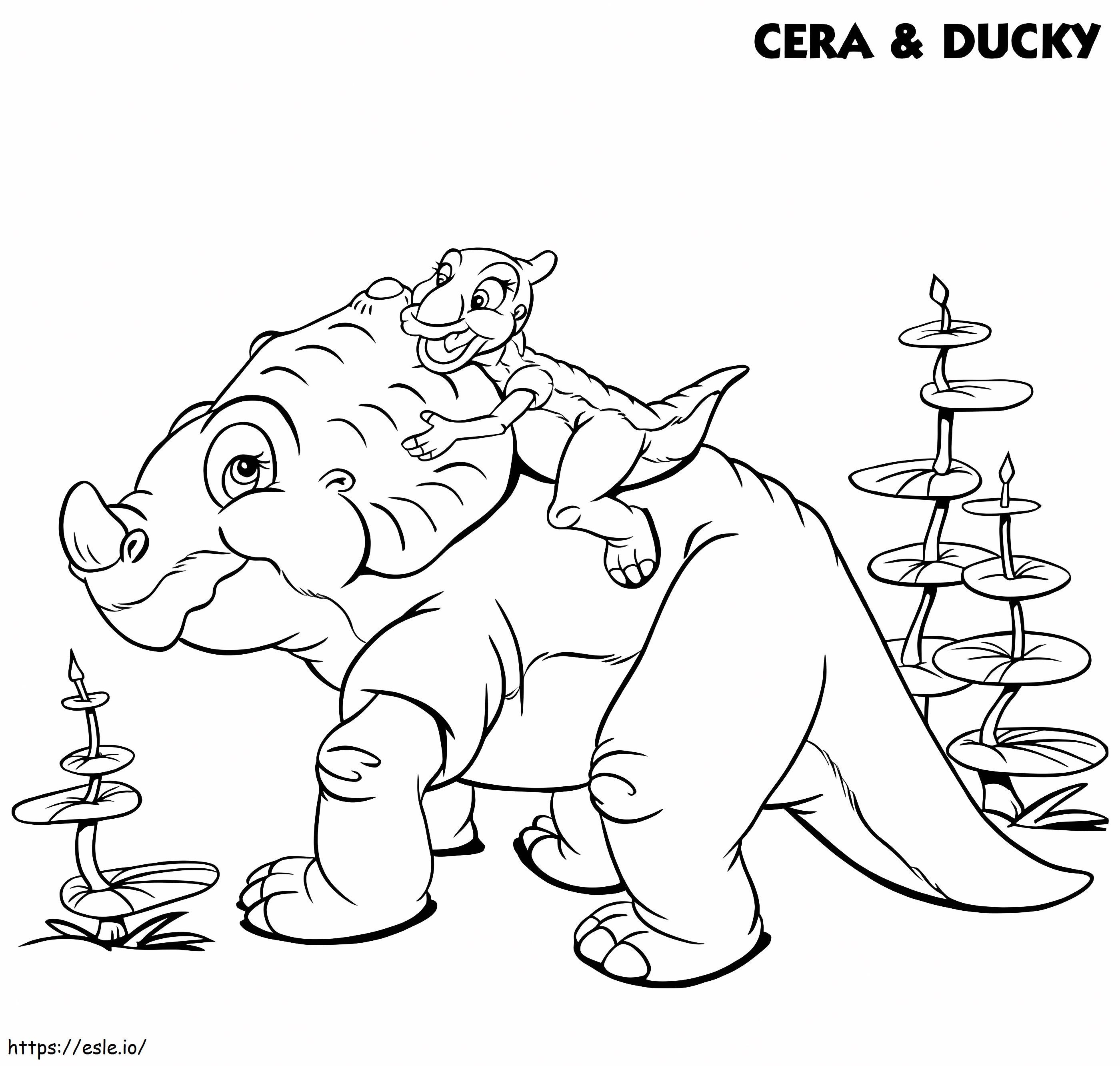 Cera and ducky land before time coloring page