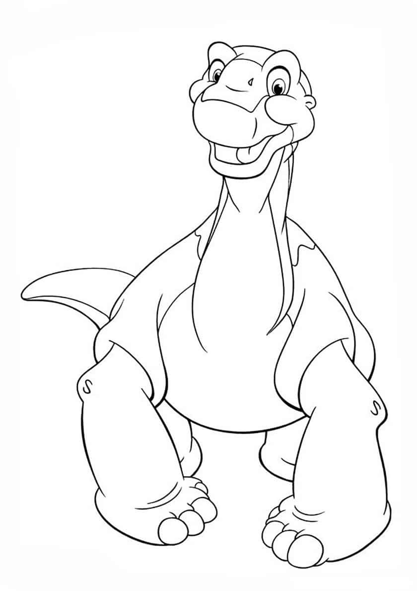 Cute dinosaur smiling coloring page