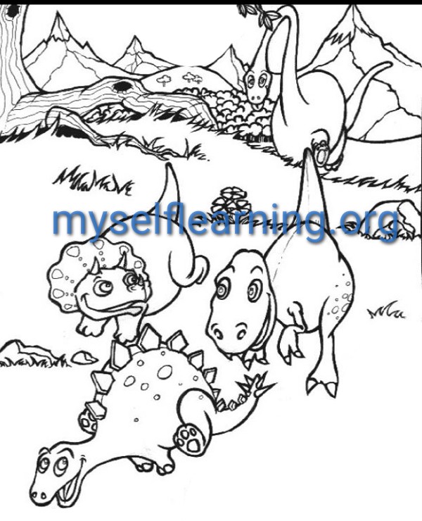 Dinosaurs coloring sheet instant download