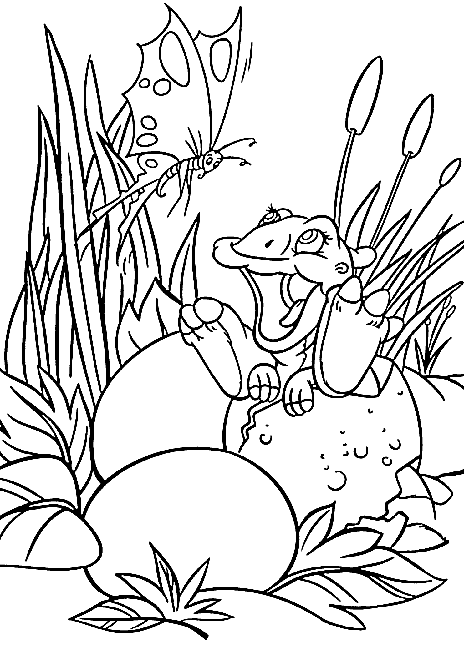Ducky dino from land before time coloring pages for kids printable free