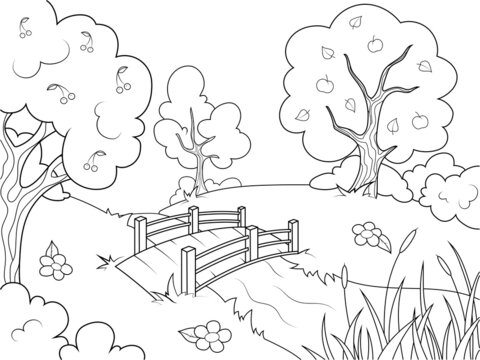 Landscape coloring book images â browse photos vectors and video