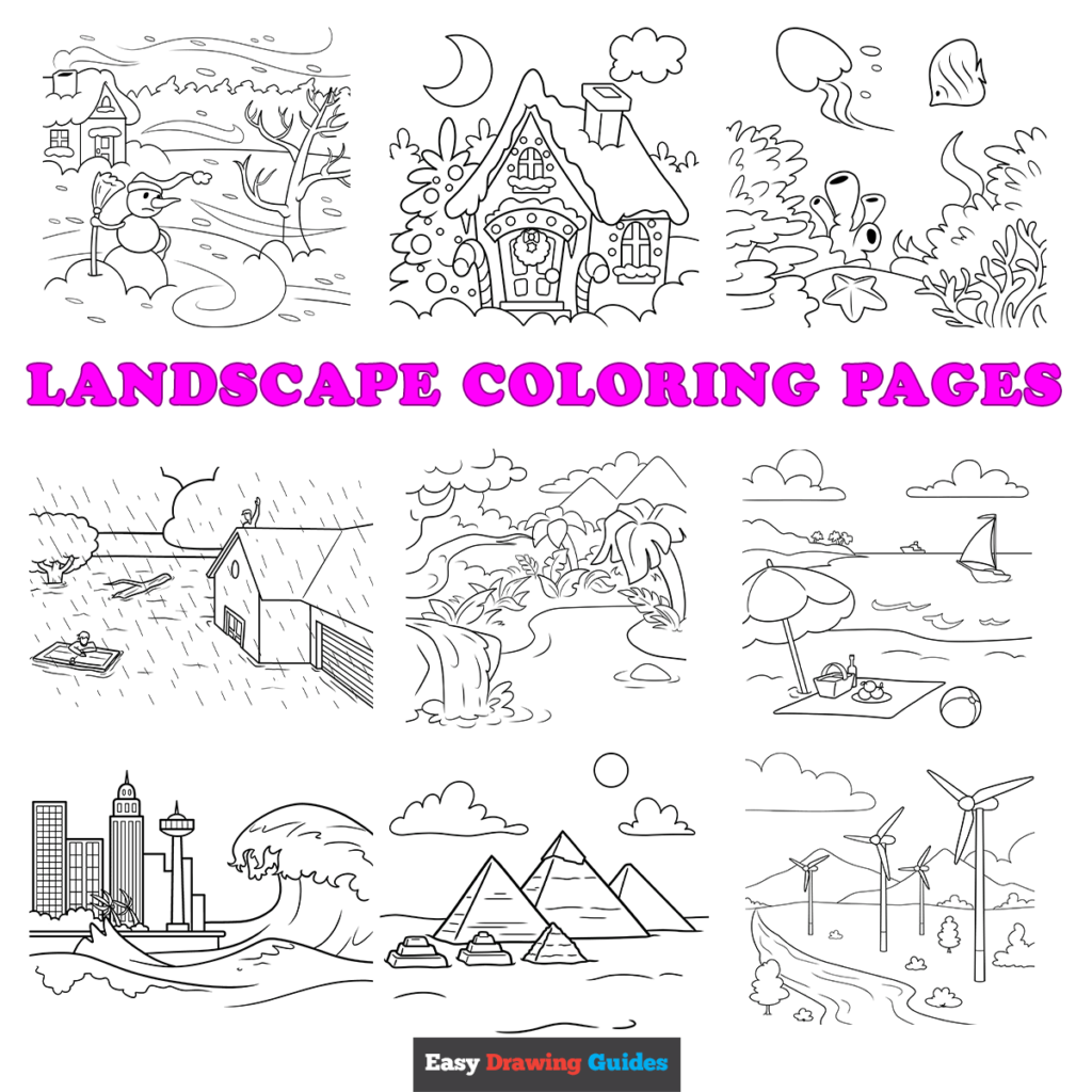 Free printable landscape coloring pages for kids