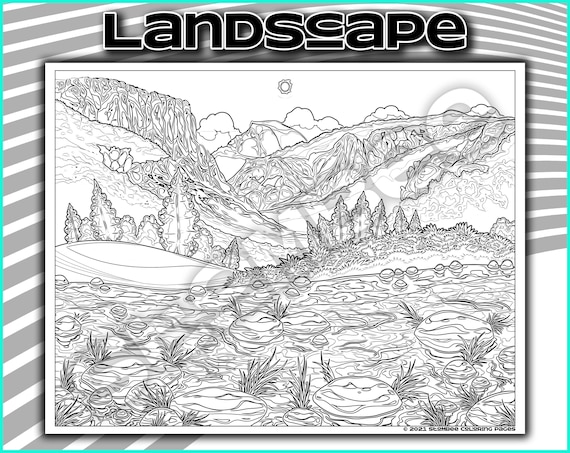 Adult coloring pages printable landscape coloring page for adult adult coloring book pdf printable coloring page adult colouring