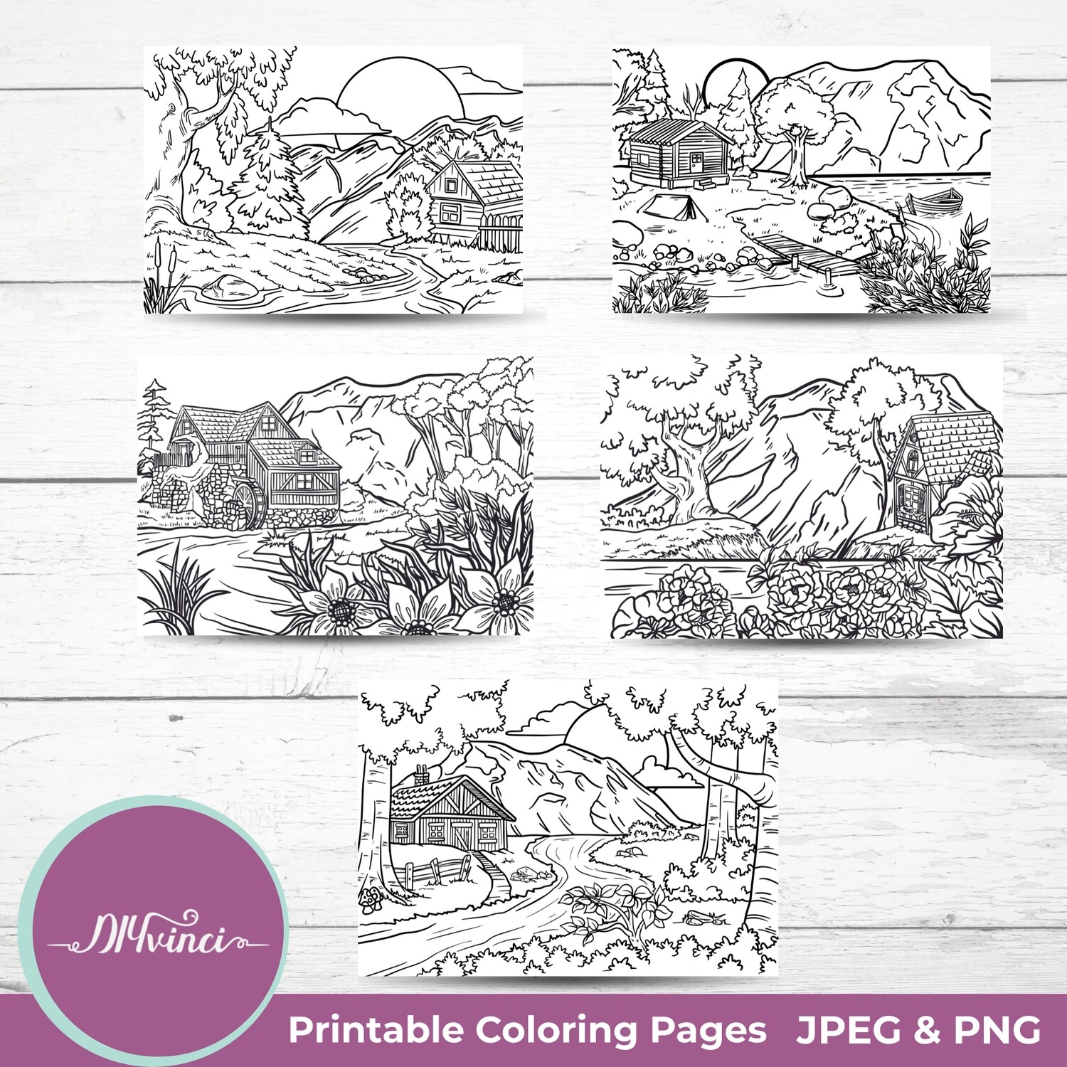 Landscape printable coloring pages