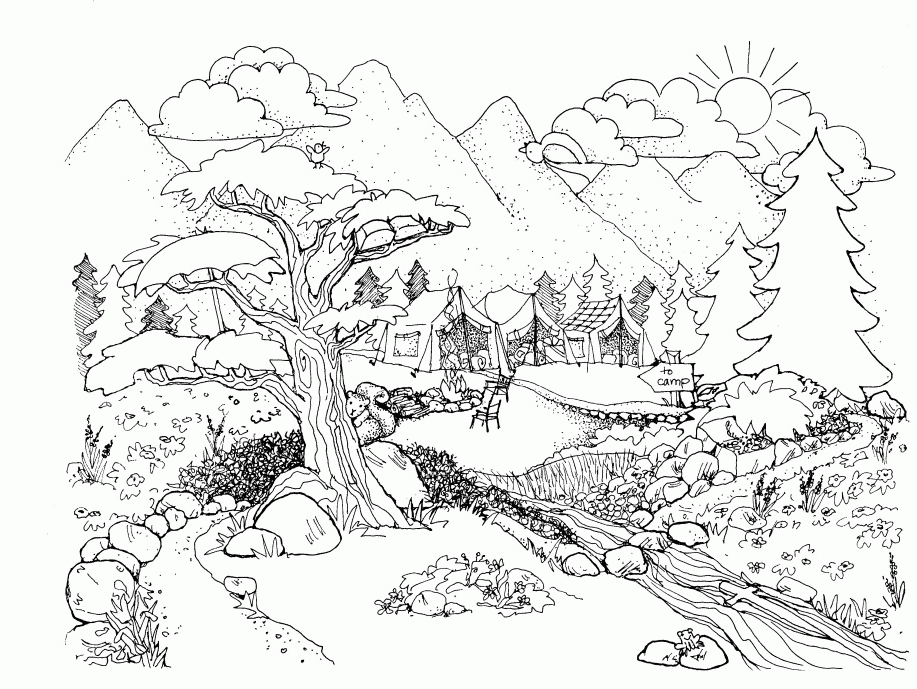 Landscape coloring pages