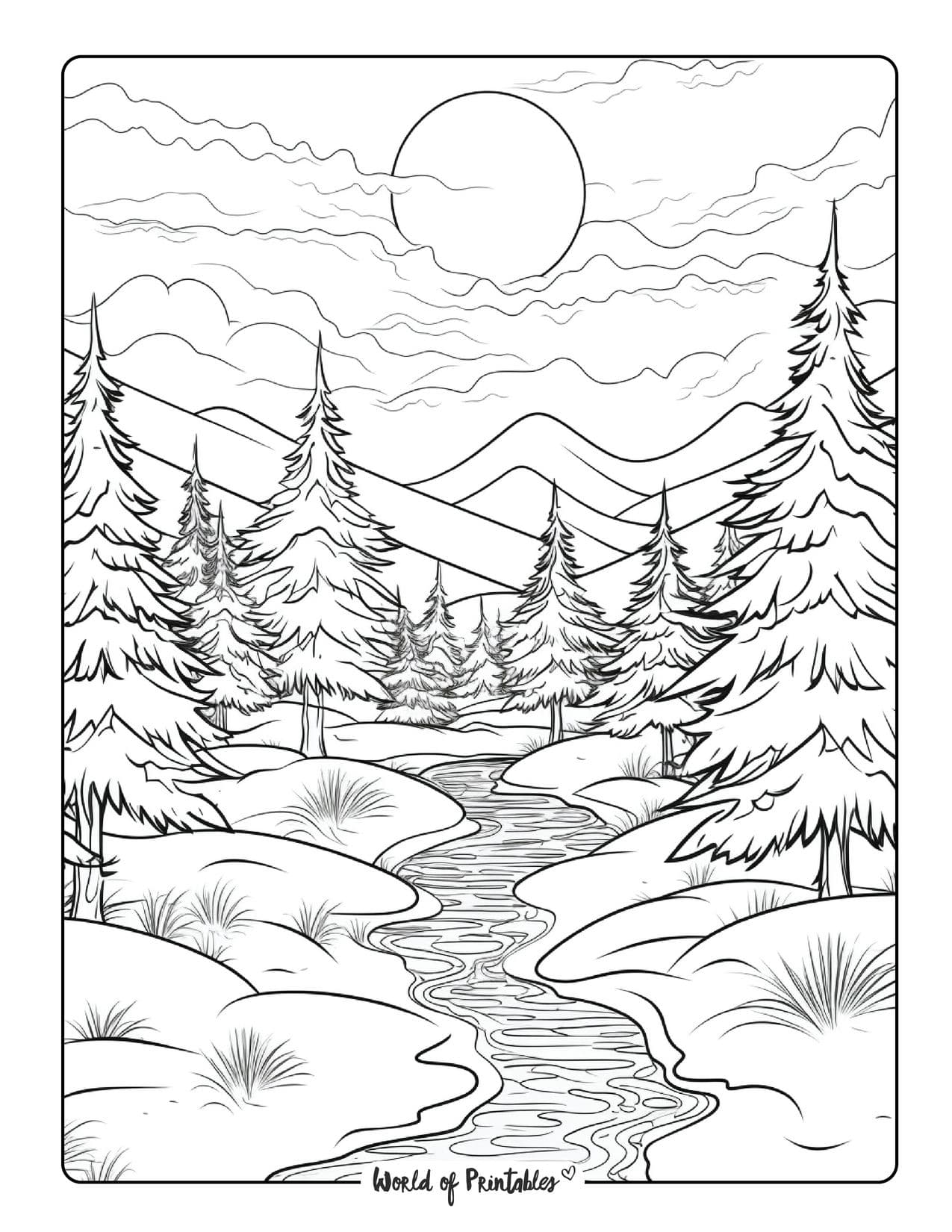 Landscape coloring pages