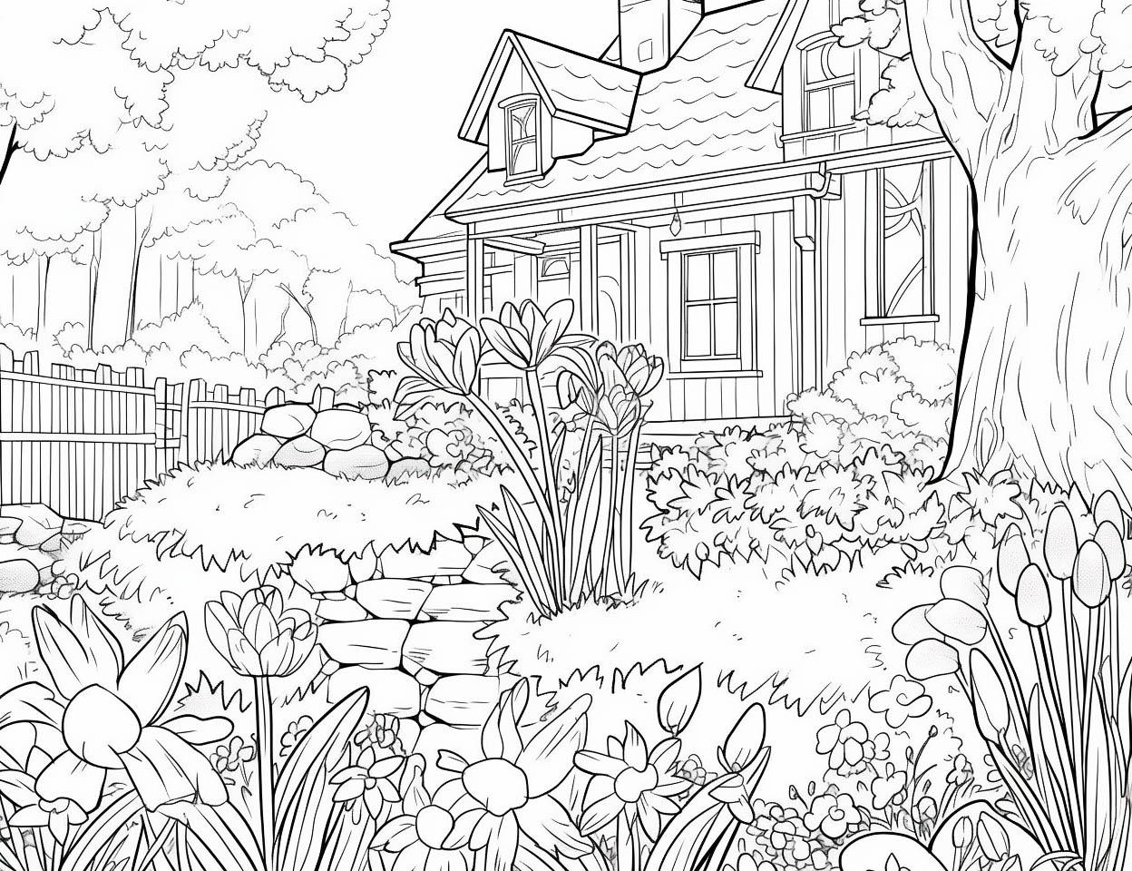 Scenic landscape coloring pages