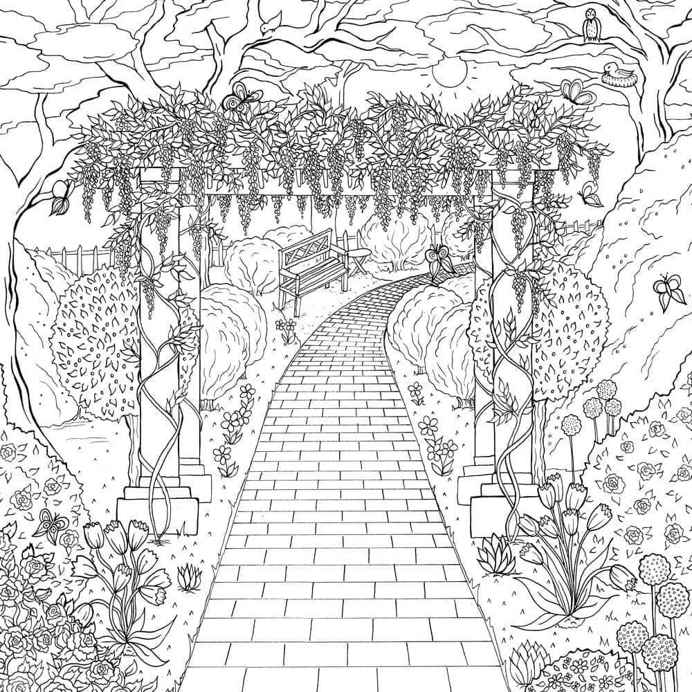 City street landscape coloring page