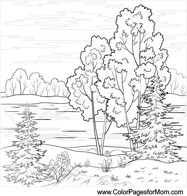 Landscape coloring page colorpagesforadults coloring colorful landscape landscape quilts landscape drawings