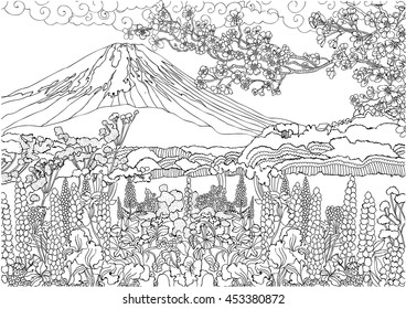 Landscape coloring page images stock photos d objects vectors