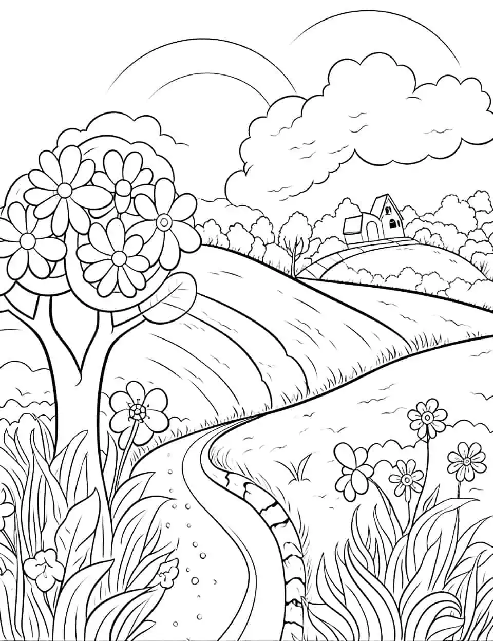 Spring coloring pages free printable sheets