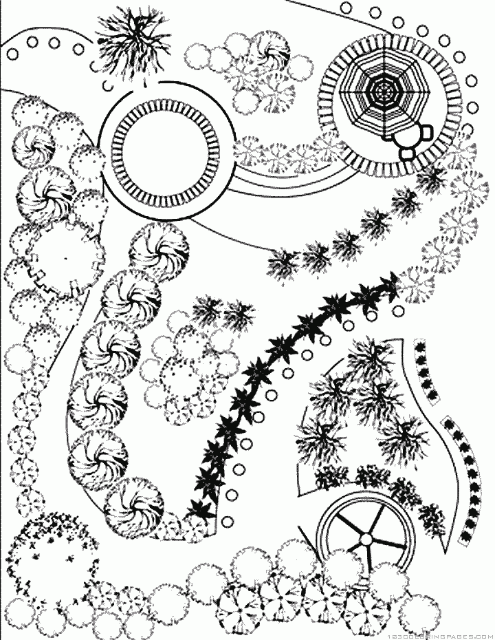 Landscape coloring pages