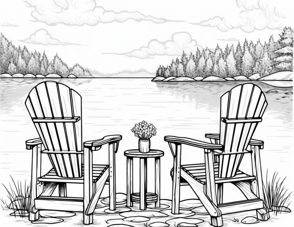 Scenic landscape coloring pages