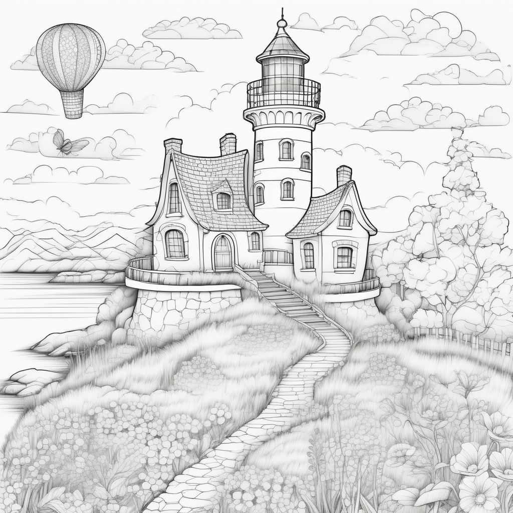 Travel and landscapes coloring page