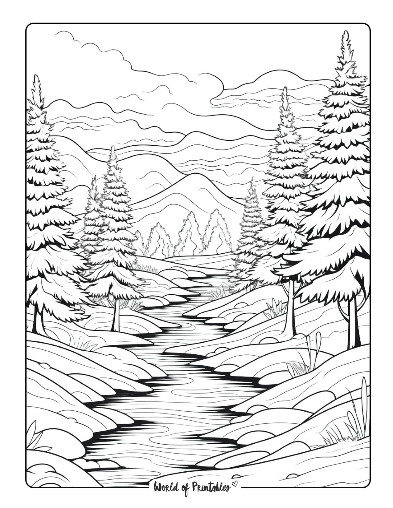 Landscape coloring pages