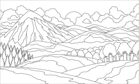 Landscape coloring book images â browse photos vectors and video