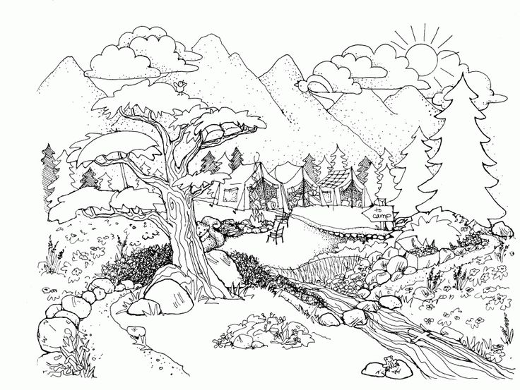 Landscape coloring pages